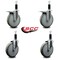 Service Caster 6'' Gray Poly Swivel 1-1/8'' Expanding Stem Caster Set 2 Total Lock Brakes, 4PK SCC-EXTTL20S614-PPUB-2-S-2-118 - alternate 4